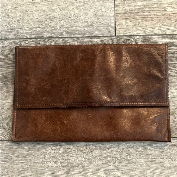 Briha Handbags - Briha Brown Leather Clutch